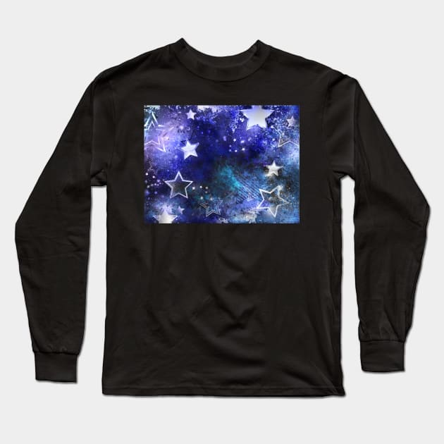 Space background with stars Long Sleeve T-Shirt by Blackmoon9